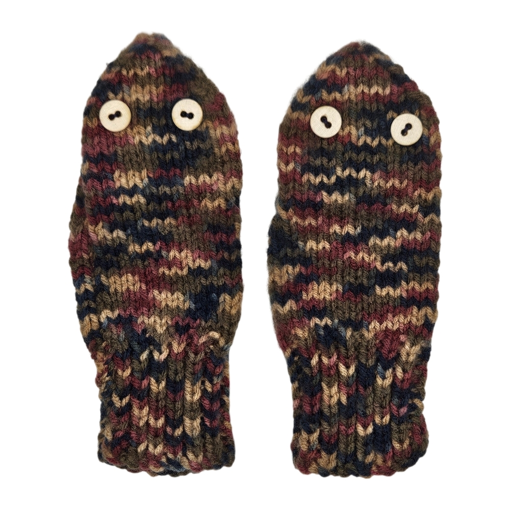 5/$25 Handmade Knit Mittens Cozy Cottagecore Wool Blend Button Detail Gloves